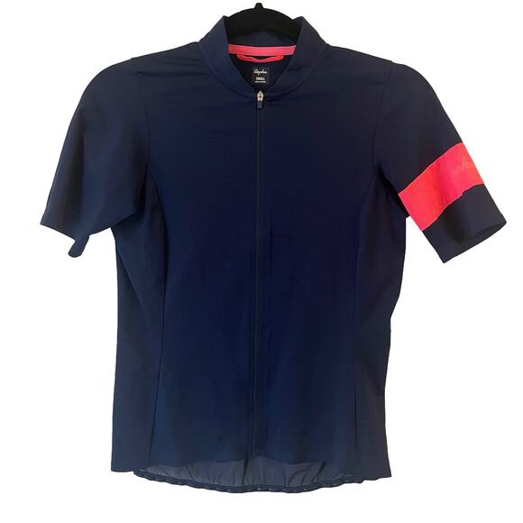 Rapha Classic Flyweight Jersey Womens Small Full Zip Pockets Navy Cycling EUC - Picture 1 of 13